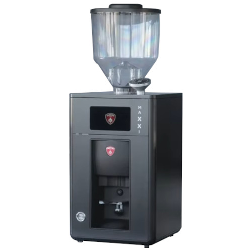 Eureka MAXXI Espressomühle in mattschwarz mit digitalem Display und Bohnenbehälter