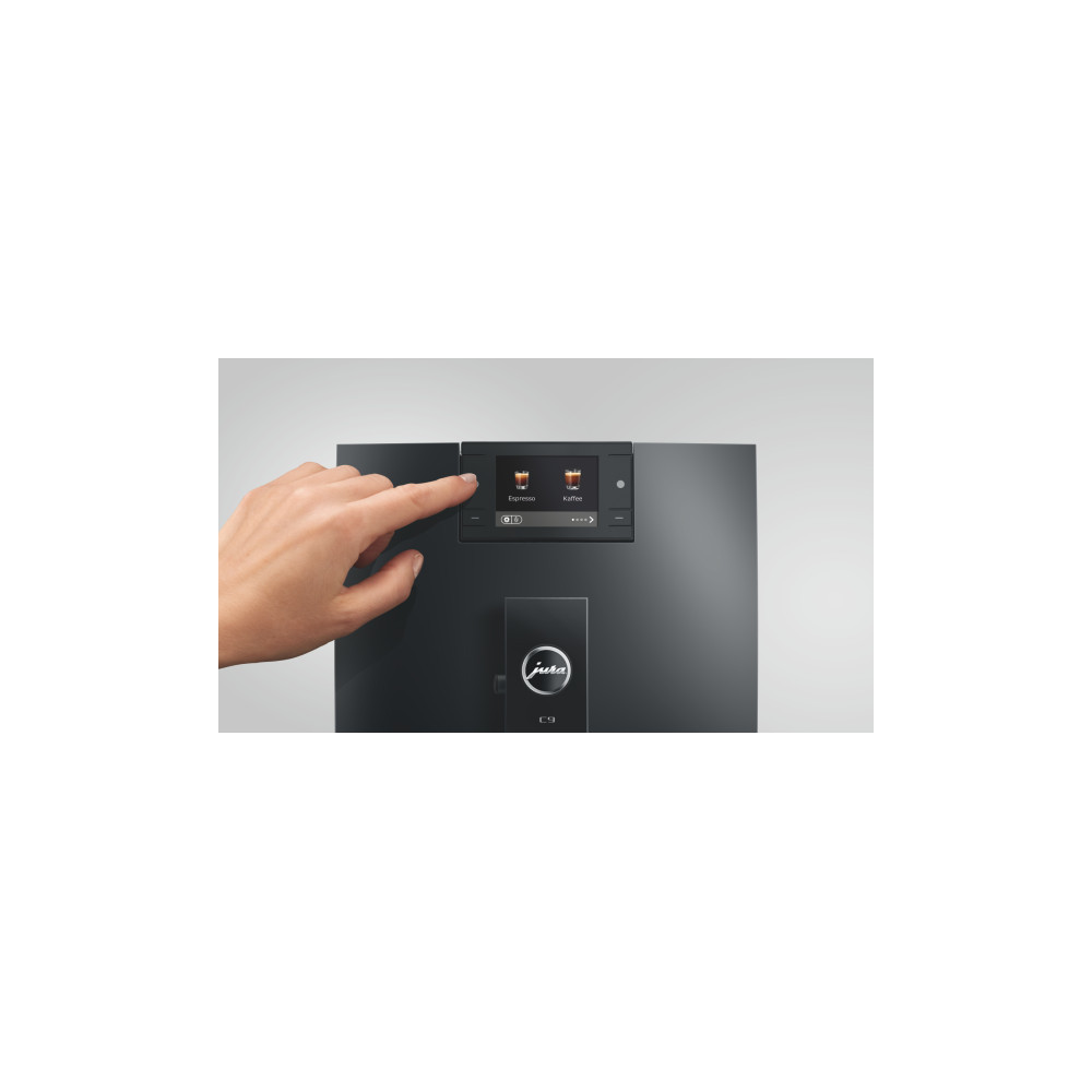 Jura C9 Piano Black Kaffeevollautomat mit Farbdisplay und elegantem Design