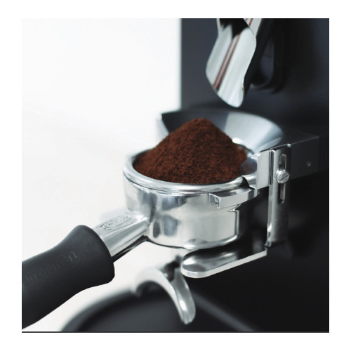 Mahlkönig E65S Espressomühle in schwarz-matt mit Touch-Display und Bohnenbehälter