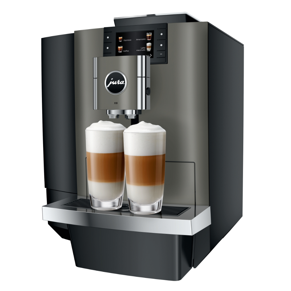 Jura X10 (EB) Kaffeevollautomat in Dark Inox mit Farbdisplay und Cold Brew Funktion