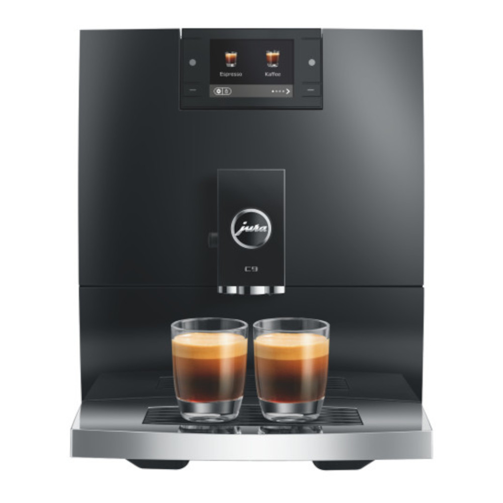 Jura C9 Piano Black Kaffeevollautomat mit Farbdisplay und elegantem Design