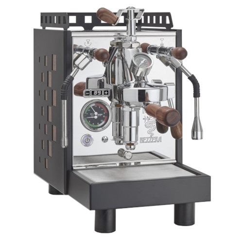 Bezzera Aria MN PID Espressomaschine in schwarz mit Holzelementen