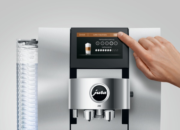 JURA Z10 Kaffeevollautomat Aluminium White mit Touchscreen und Premium Design