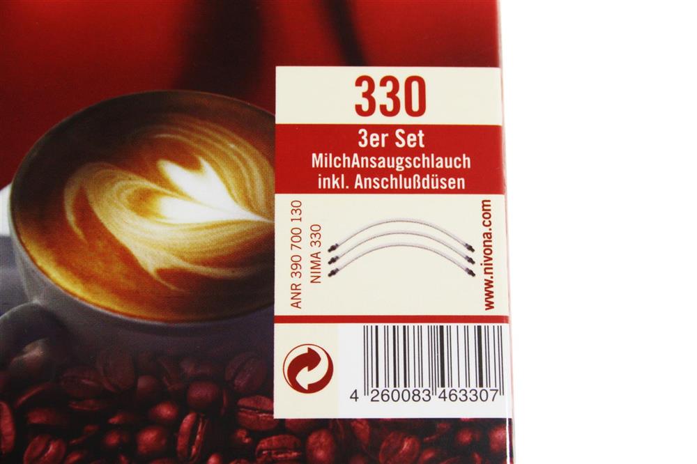 rotel Milchansaugschlauch 3er Set aus Silikon mit Anschlussdüsen für Kaffeevollautomaten