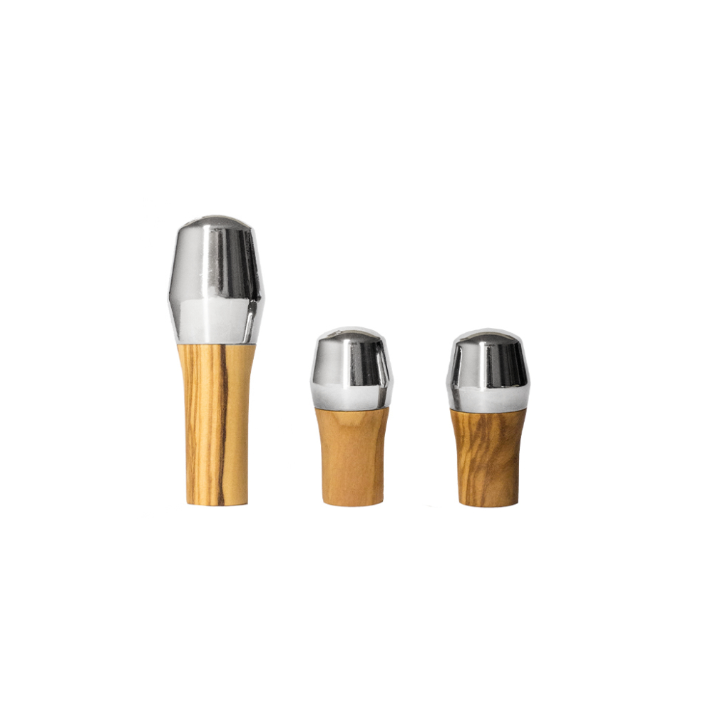 ECM Griffset aus Olivenholz mit Filterträgern und Griffen für Kippventil Espressomaschinen