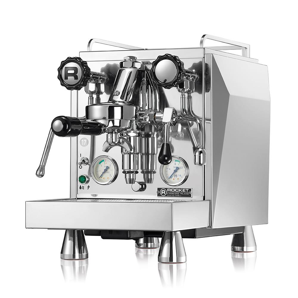 Rocket Espresso Giotto Cronometro V Siebträgermaschine aus Edelstahl mit E61-Brühgruppe