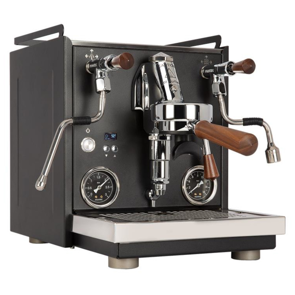 Profitec Ride schwarz Exclusive Line Dualboiler Espressomaschine mit mattschwarzen Manometern