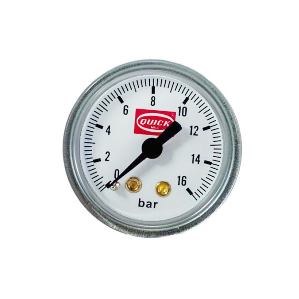 Quickmill Pumpenmanometer mit Logo, Druckanzeige bis 16 bar für Siebträgermaschinen