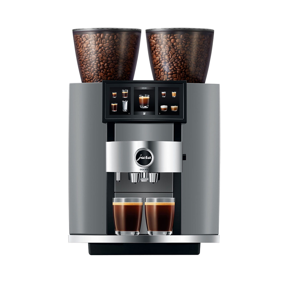 JURA GIGA W10 Diamond Silver Premium Kaffeevollautomat mit Panorama Display