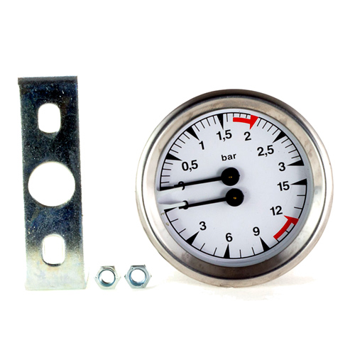 Bezzera Doppelmanometer 60mm mit Doppelskala 0-3 und 0-15 bar inklusive Halterung