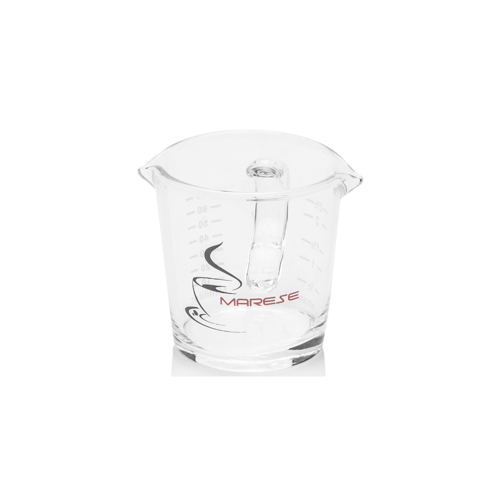 Marese Espresso Shotglas 70ml mit Griff, Doppelauslauf und Messskala