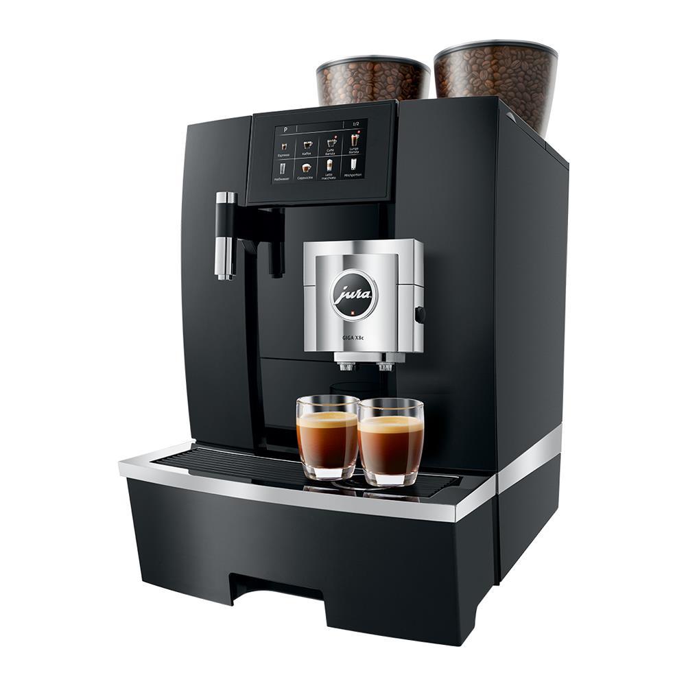 JURA GIGA X8c Kaffeevollautomat schwarz mit Touchscreen Display und Festwasseranschluss