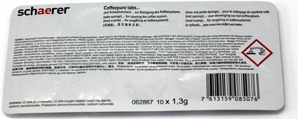 Schaerer Reinigungstabletten 10 Stück in Sichtverpackung für Kaffeevollautomaten