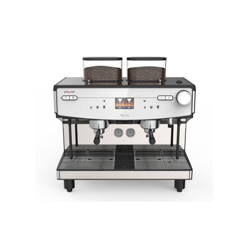 Schaerer Barista Siebträger Kaffeevollautomat mit automatischem Mahlen und Tampern