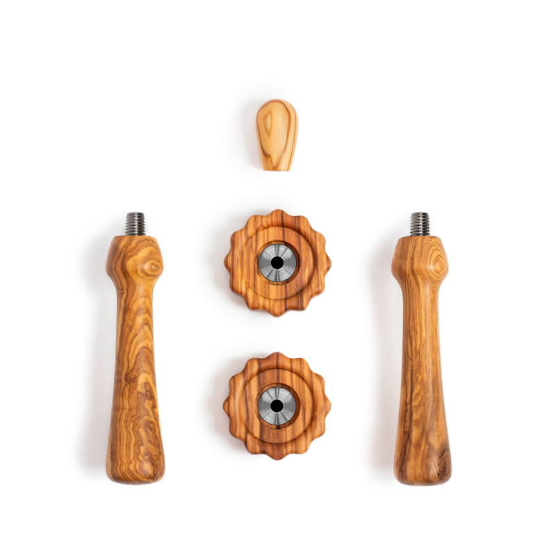 Wiedemann Griffset refined für Rocket Siebträger in Olive mit Griffstücken und Drehrädern