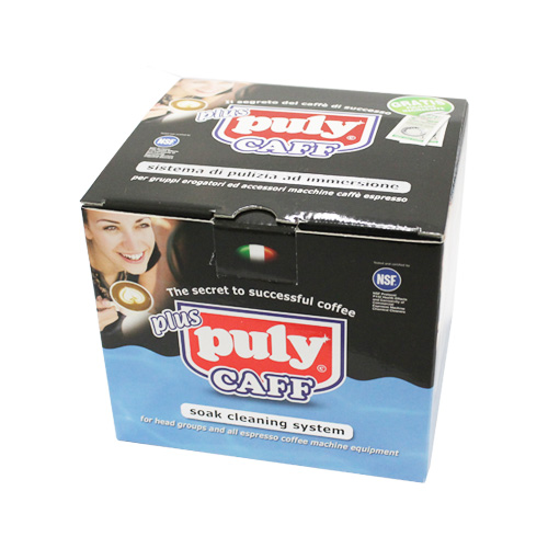 Puly Caff Pflegeset mit Reinigern, Bürste und Einweichbehälter für Kaffeemaschinen