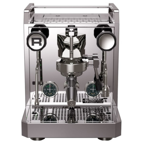 Rocket Espresso Mozzafiato V Fast Siebträgermaschine in chrom mit OLED-Display