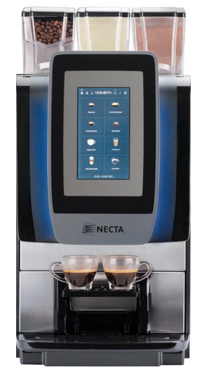 Necta Kometa 1ES 2IN Kaffeevollautomat mit 7-Zoll-Touchscreen für Büro und Gastronomie