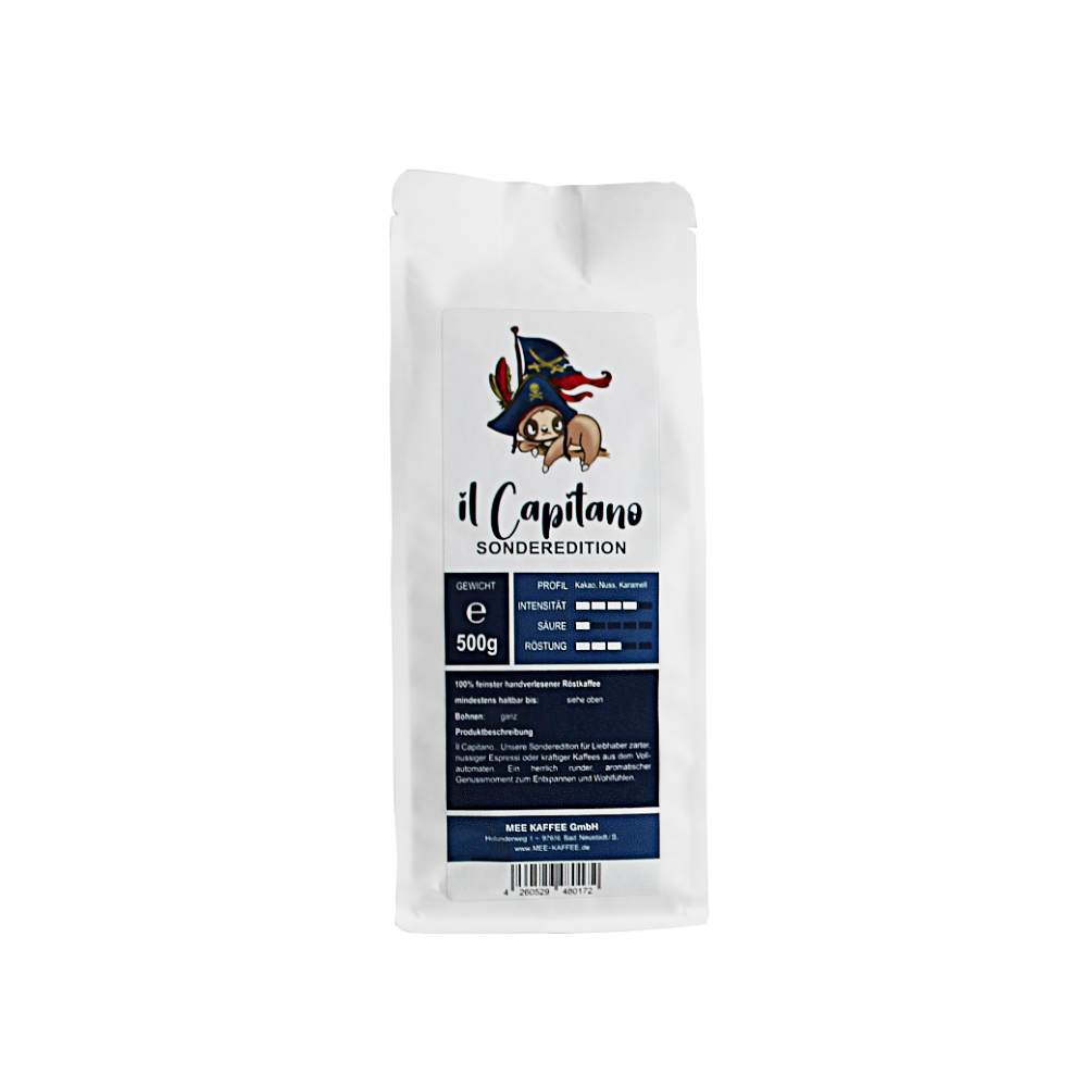 Mee Kaffee il Capitano 500g Arabicabohnen aus Peru für Vollautomaten